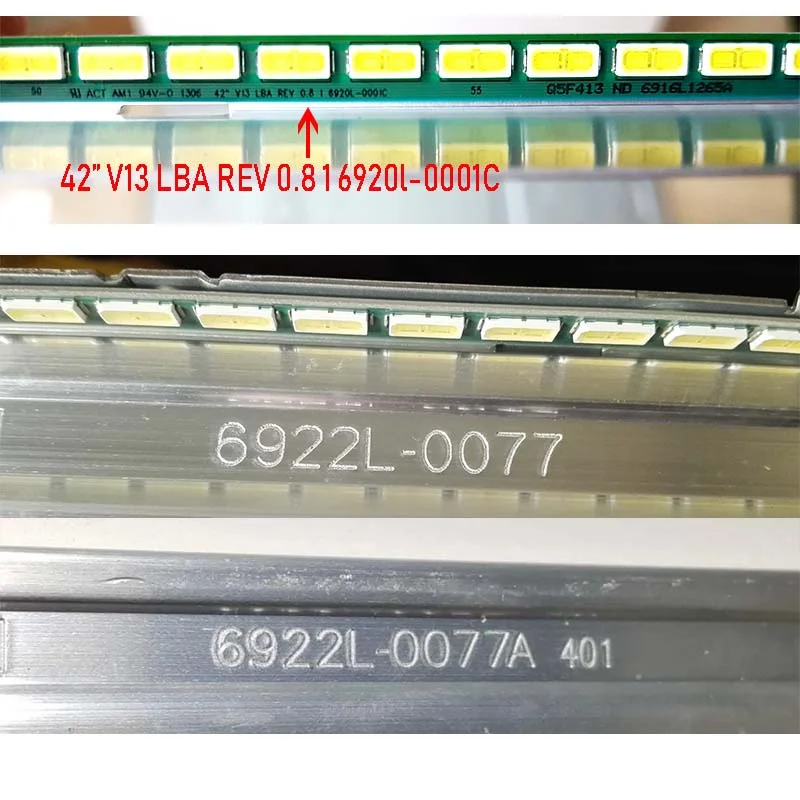 New LED Bars For Panasonic TC-L42ET60A TX-L42DT60Y Backlight Strip 6922L-0077 6922L-0077A Array Matrix Line Rulers illumination