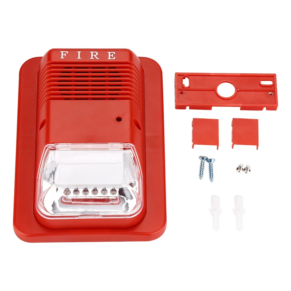 Sound & Light Fire Alarm Warning Strobe Horn Alert Safety System Sensor Built-in LEDs for Home Office Hotel school