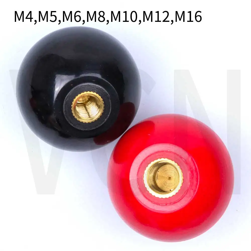 M4-M16 Black Red Round Ball Handle Ball Knobs Bakelite Lever Knob Grip Handles Of Furniture Or Machine Tool Replacement