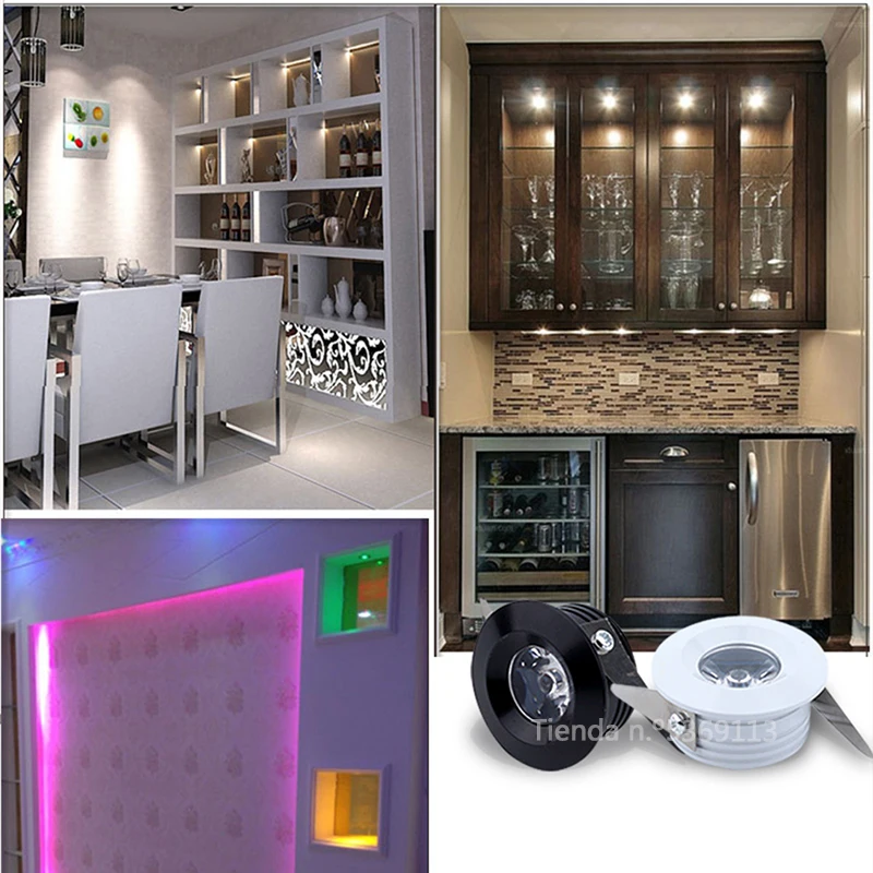 LED Spotlights Mini Led Ceiling Down Lights 1W 3W Embedded Lamp Bulbs for Cabinet Counter Showcase AC85-265V DC12V