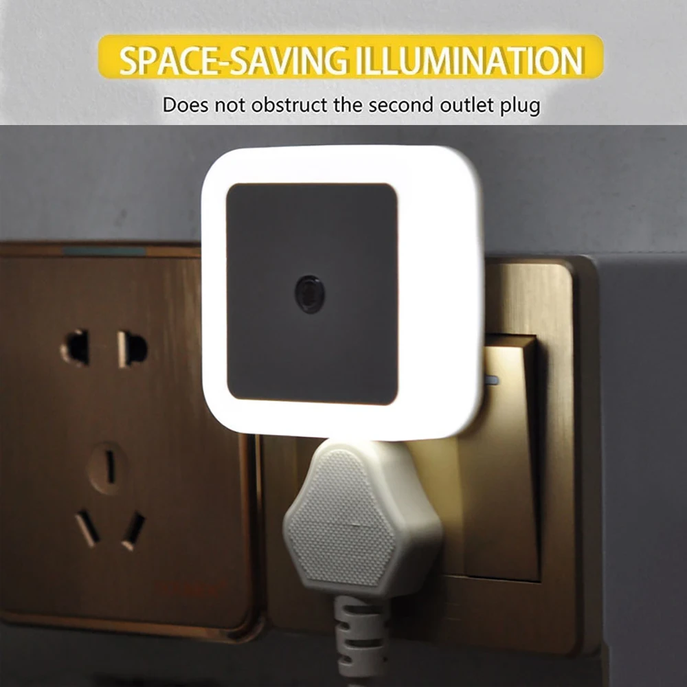 6 pacotes de luz noturna led plug-in inteligente dusk ao amanhecer sensor luz da noite para crianças adultos quarto, corredor, cozinha, escadas