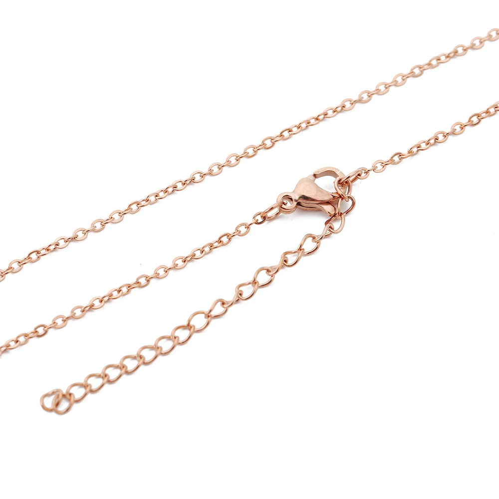 5pcs Stainless Steel Rolo Link Chain Necklace Set