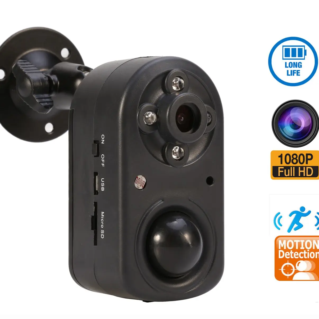 

HD Mini Camera Real-time Surveillance Motion Detection Loop Recording 1080P Night Vision Led HD Video Motion Detect Camera