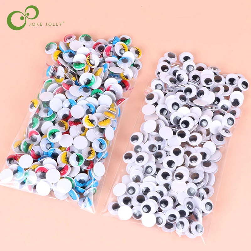 100 sztuk/200 sztuk samoprzylepne Googly Wiggle Eyes dla majsterkowiczów Scrapbooking projekty rzemieślnicze DIY akcesoria dla lalek oczy ręcznie robione zabawki GYH