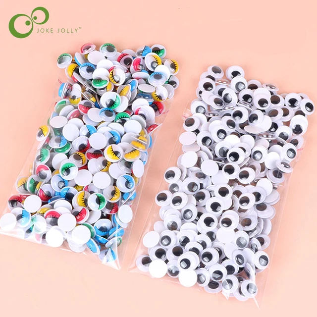 100 sztuk/200 sztuk samoprzylepne Googly Wiggle Eyes dla majsterkowiczów Scrapbooking projekty rzemieślnicze DIY akcesoria dla lalek oczy ręcznie robione zabawki GYH