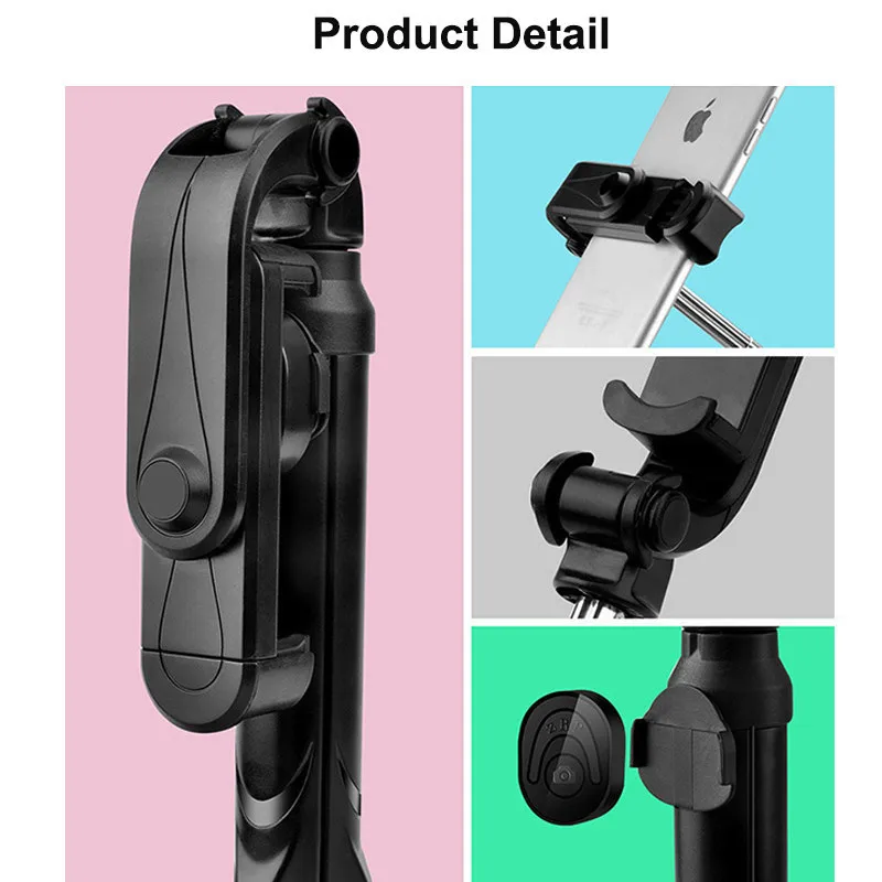 Bluetooth Selfie Stick Roreta 3 in 1 Wireless Faltbare Mini Stativ Erweiterbar Einbeinstativ mit Fernbedienung für iPhone IOS Android
