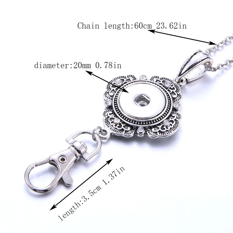 Boom Life 2019 New Snap Jewelry Working ID Holder Lanyard Snap Pendant Necklace Fit 18mm Snap Button Jewelry DIY Snaps Necklace