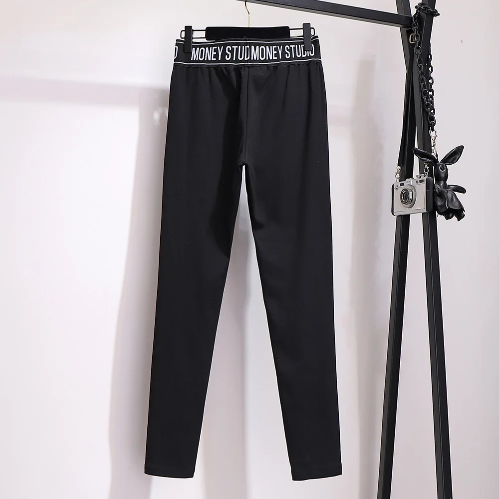 New 2021 Spring Autumn Plus Size Pencil Basic Pants For Women Large Slim Elastic Black Long Sport Trousers 3XL 4XL 5XL 6XL 7XL