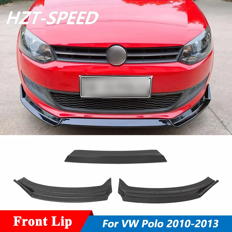 

3 PCS ABS Material Front Bumper Splitter Lip For Volkswagen Polo Hatchback Standard Car 2010-2013