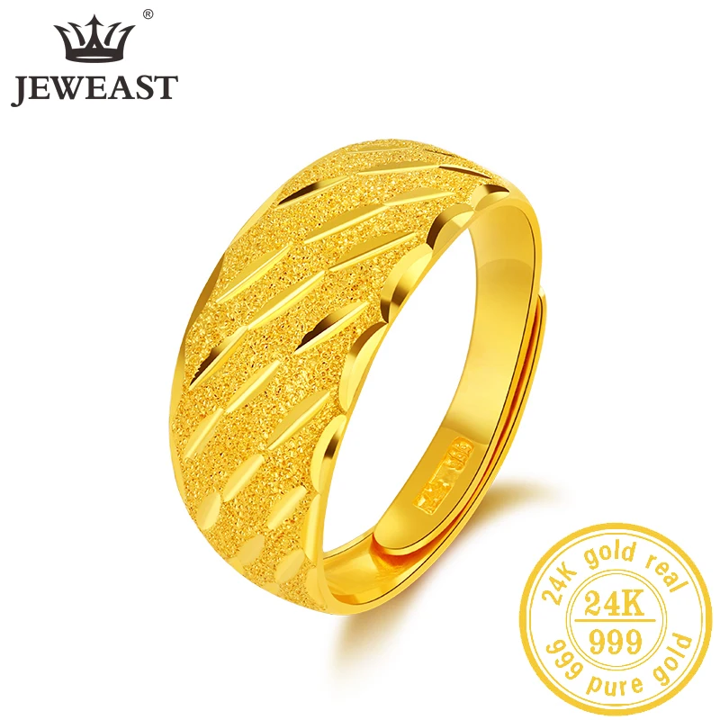 

JLZB 24K Pure Gold Ring Real AU 999 Solid Gold Rings Elegant Shiny Beautiful Upscale Trendy Classic Jewelry Hot Sell New 2023