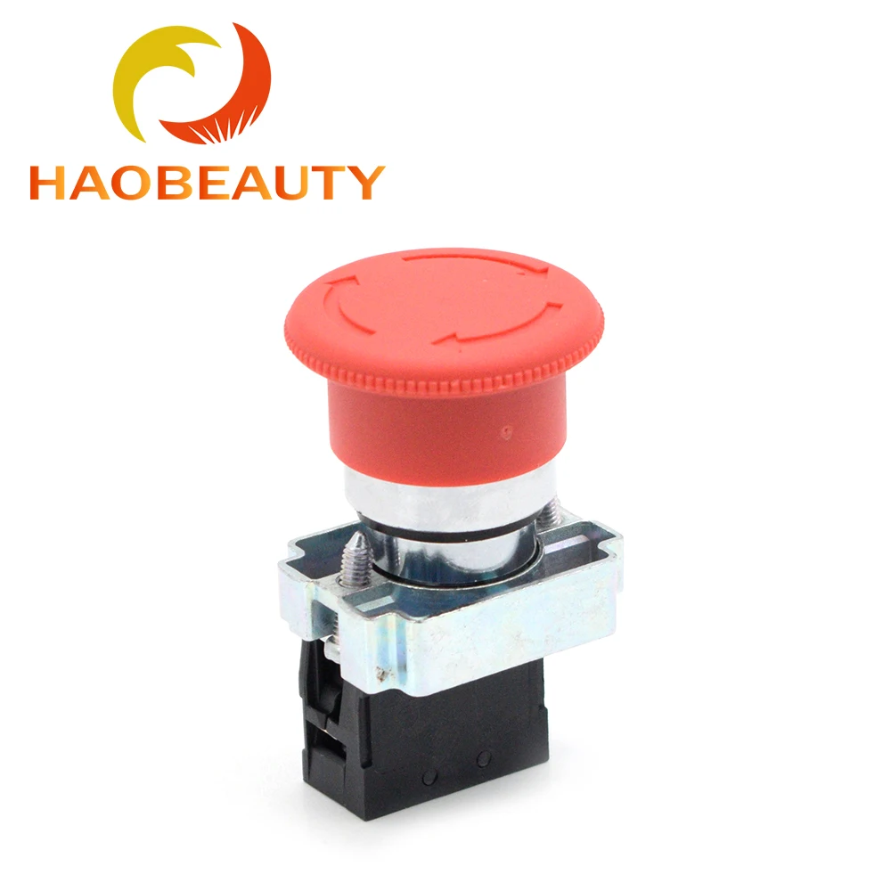 HAOBEAUTY Emergency Stop Button NC Rated Current 10A AC15 240V-3A for CO2 Laser Engraving Cutting Machine