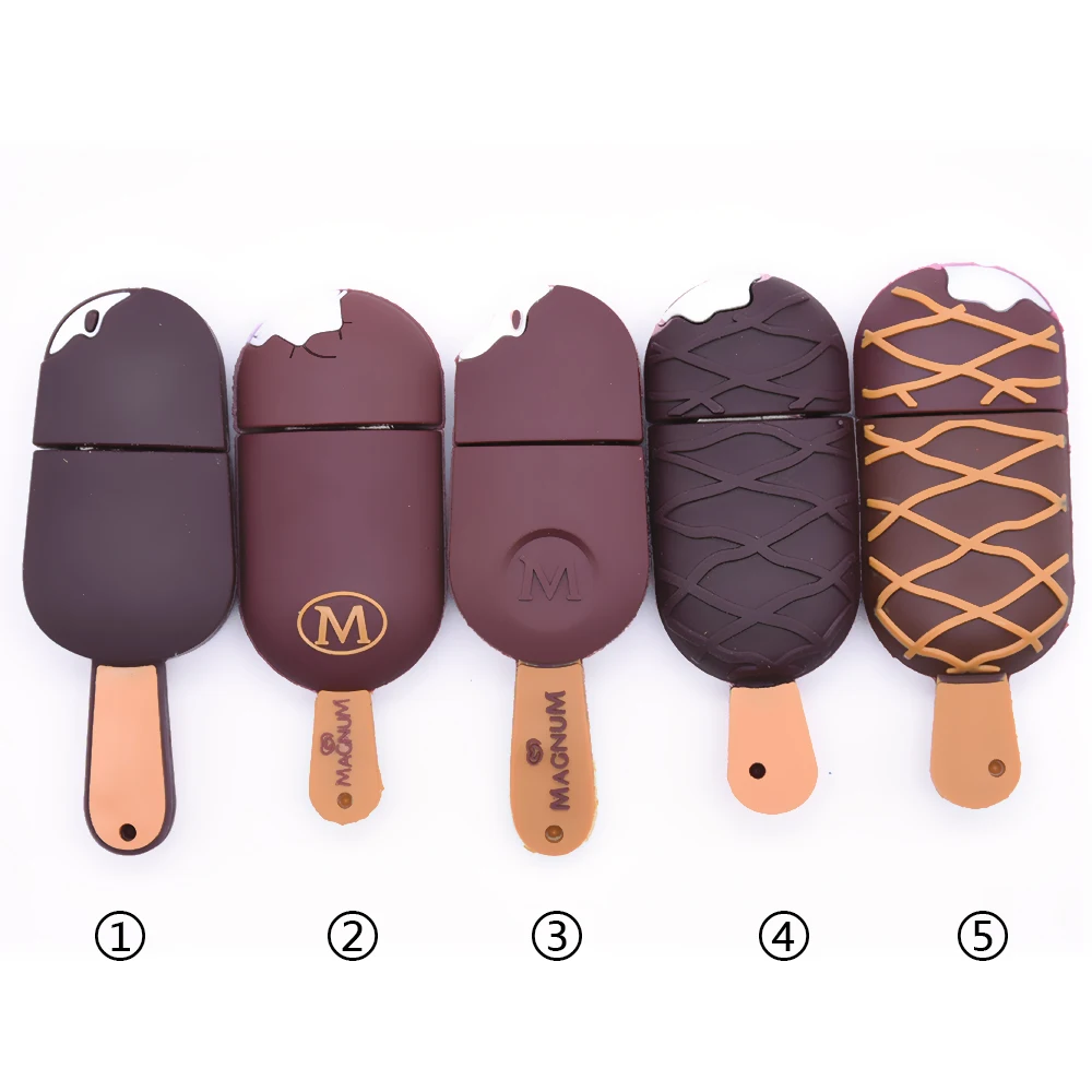 cute mini Ice Cream pen drive usb flash drive 16GB 32GB 64GB 128GB  memory stick 4GB 8GB Chocolate Magnum pendrive u stick