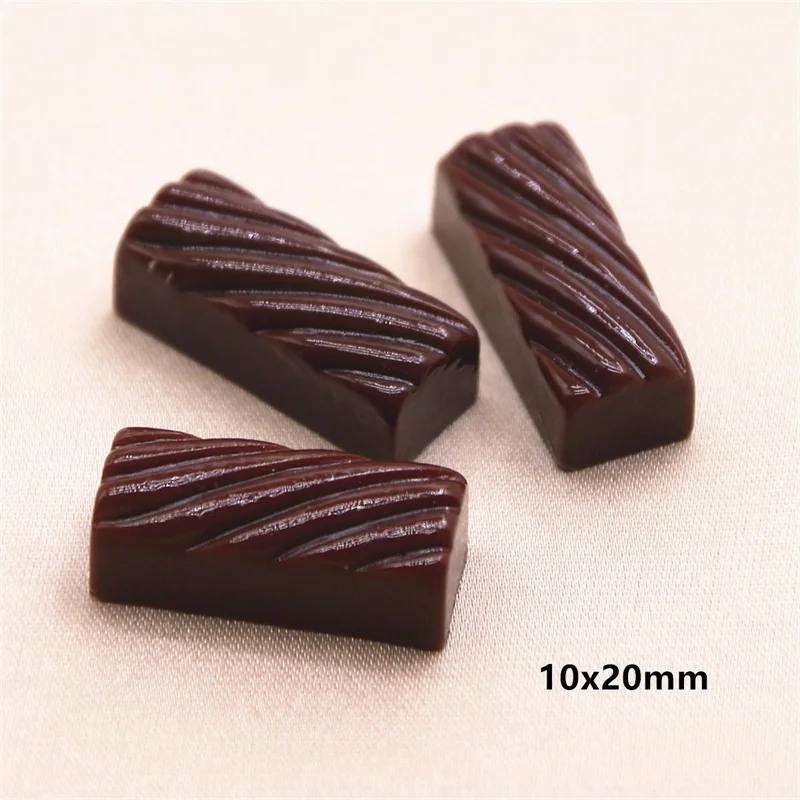 10pcs Chocolate Candy Resin Flat back Cabochon Miniature Sweet Food Art Supply Decoration Charm DIY Craft
