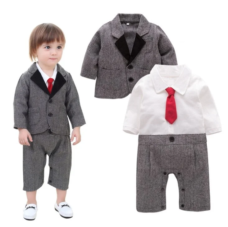 Baby Boy Red Necktie  2-piece Suit Set/Baby Boy Birthday Party Suit 3232