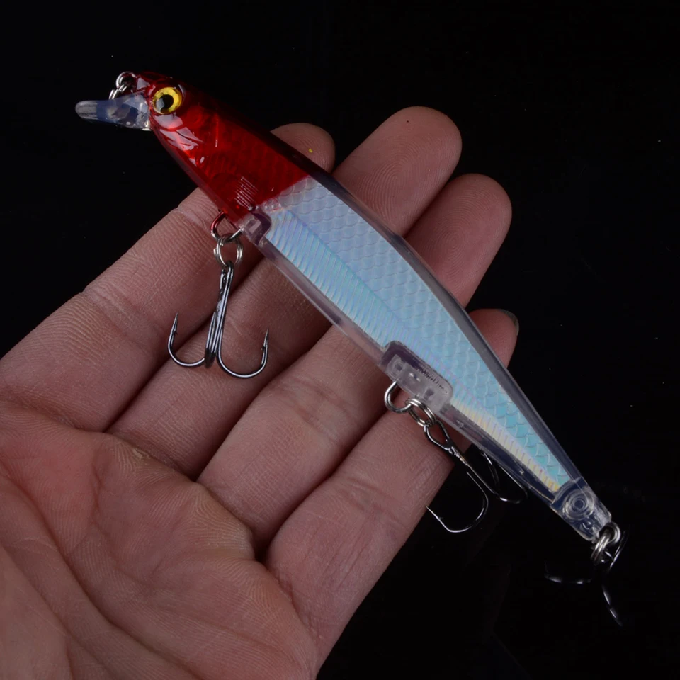 1pcs Wobblers Jerkbait 10 Colors 110mm 13g Hard Bait Minnow Crank Fishing lures Crankbait Bass #6 Sharp Hooks With 3D Eyes