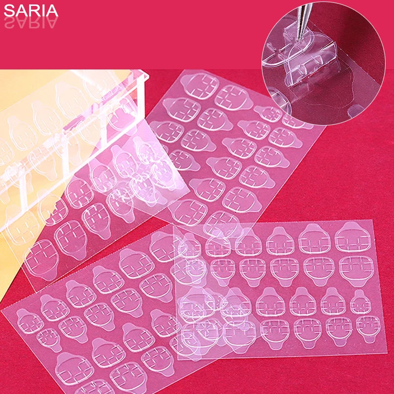 2 fogli professione trasparente adesivo biadesivo adesivo nastro adesivo colla trasparente per unghie per unghie finte strumento d'arte