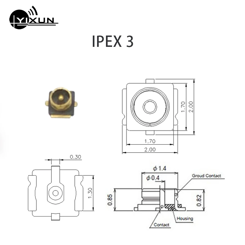 10PCS U.FL IPEX IPX Antenna Interface MHF4 IPEX 1st 3rd 4th Generation RF Coaxial Connector SMT to PCB Board Patch Antenna Seat