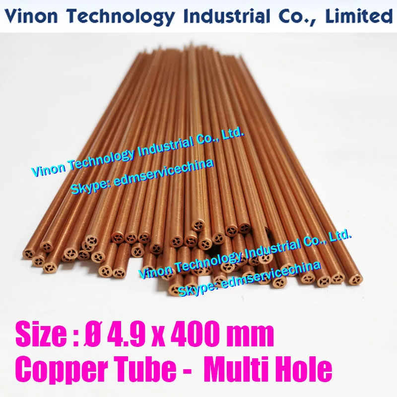 

(30PCS/LOT) 4.9x400mm Copper Tube Multihole, EDM Copper Tubing Electrode MultiChannel Dia. 4.9mm Length 400mm for Superdrill edm