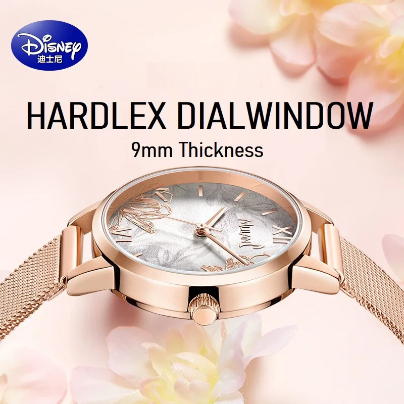 Disney Official MULAN Cartoon Women Fashion Casual Quartz Wristwatches 3D Dial Chinoiserie Youth Lady Style Girl Student Clock