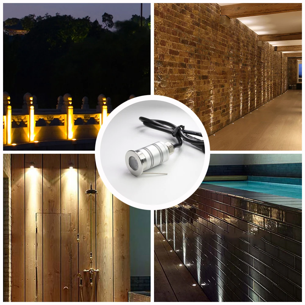 1W LED Underground Light Ground Garden Path Floor Lamp Outdoor Underground Buried Yard Lamp Landscape Light DC12-24V Sauna Spot