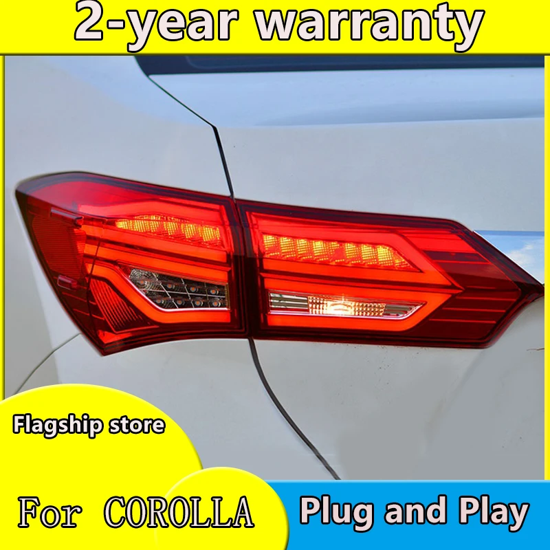 Car Styling for Toyota Corolla Taillights 2014-2016 for Corolla LED Tail Lamp+Turn Signal+Brake+Reverse LED light