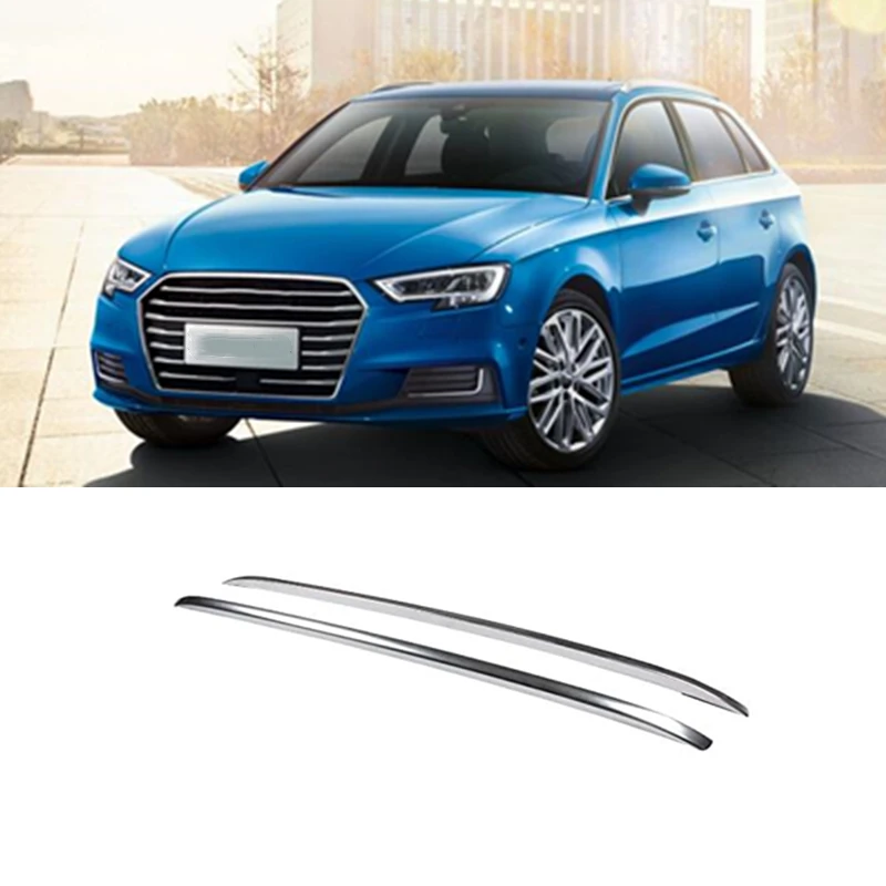 Silver Car Roof Rack Rails Bars Decoration Covers for Audi A3 8V Hatchback Sportback 2012-2019