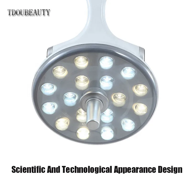 TDOUBEAUTY Dental 18 żarówki działająca lampa Led lampa chirurgiczna do leczenia zębów jamy ustnej typ fotela (głowica reflektora + ramię lampy)