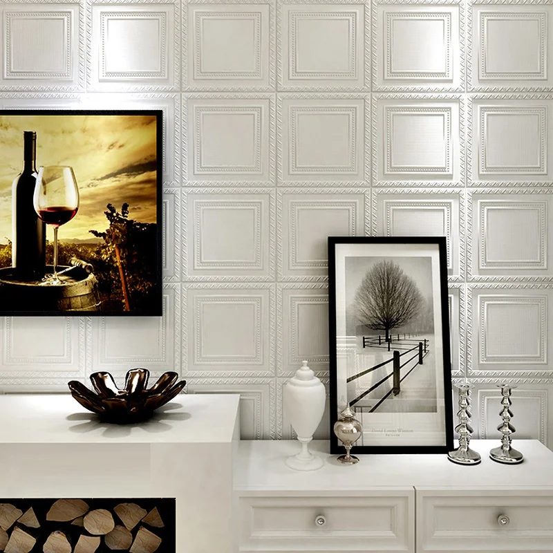 3D Self-adhesive Wall Stickers Anti-collision Waterproof Foam Wall Sticker for Child Living Room Bedroom TV Background Wallpaper