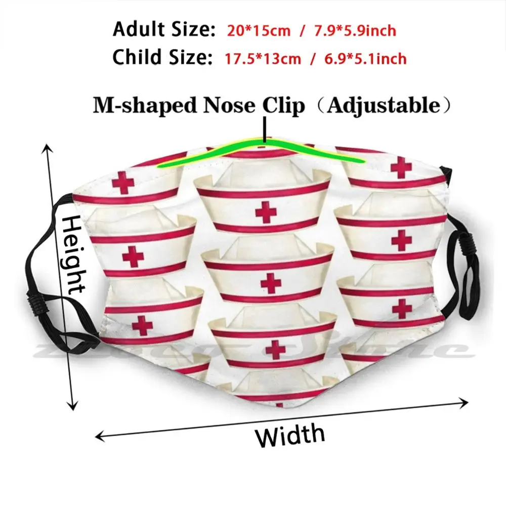 Rode En Witte Verpleging Masker Diy Wasbaar Filter Pm2.5 Mond Trending Verpleging Rode Kruis Wit Rode Strepen