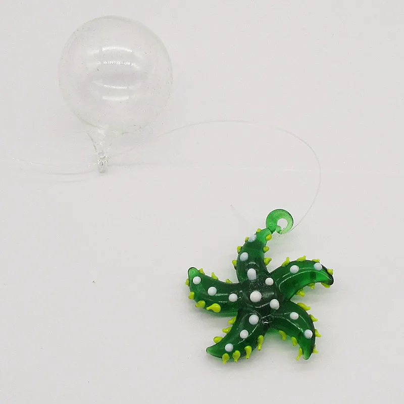 Colorful Aquarium mini Floating Blown Glass Starfish Bubble Micro Fish Tank Landscape Ornament Decoration Fish Aquatic Supplies