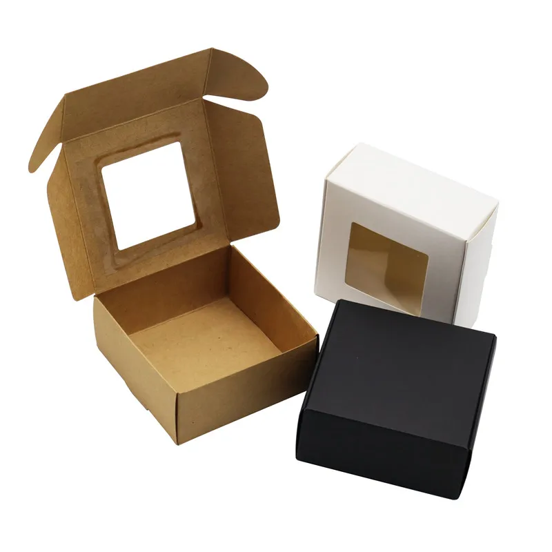 24pcs/lot 9x9x4cm Kraft Paper Gift Packing Boxes Blank Soap Box,Jewelry/ Wedding/Party /Candy/carft/accessories Storage Box