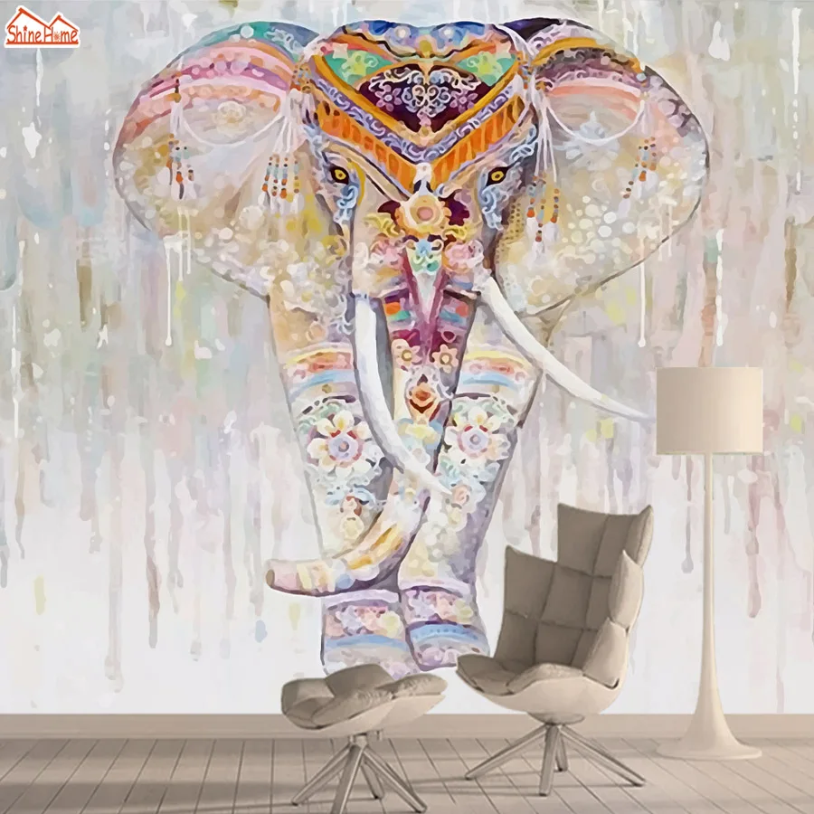 

Custom Cartoon Elephant Animal Painting Photo Mural Wallpaper Wall Papers for Living Room Sofa Bedroom Home Decor Contact Paper