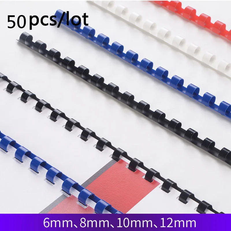 50PCS 21 Hole Loose-leaf Binding Manual Ring Coils Notebook Spiral Booking Strip Bar Plastic Paper Binder Rings School Supply