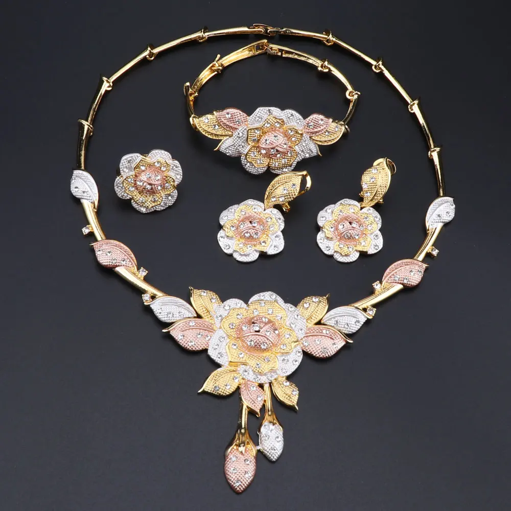 Fashion Dubai Jewelry Set luxury Wedding Bridal Gifts Nigeria African jewelry Sets Wholesale Accessories