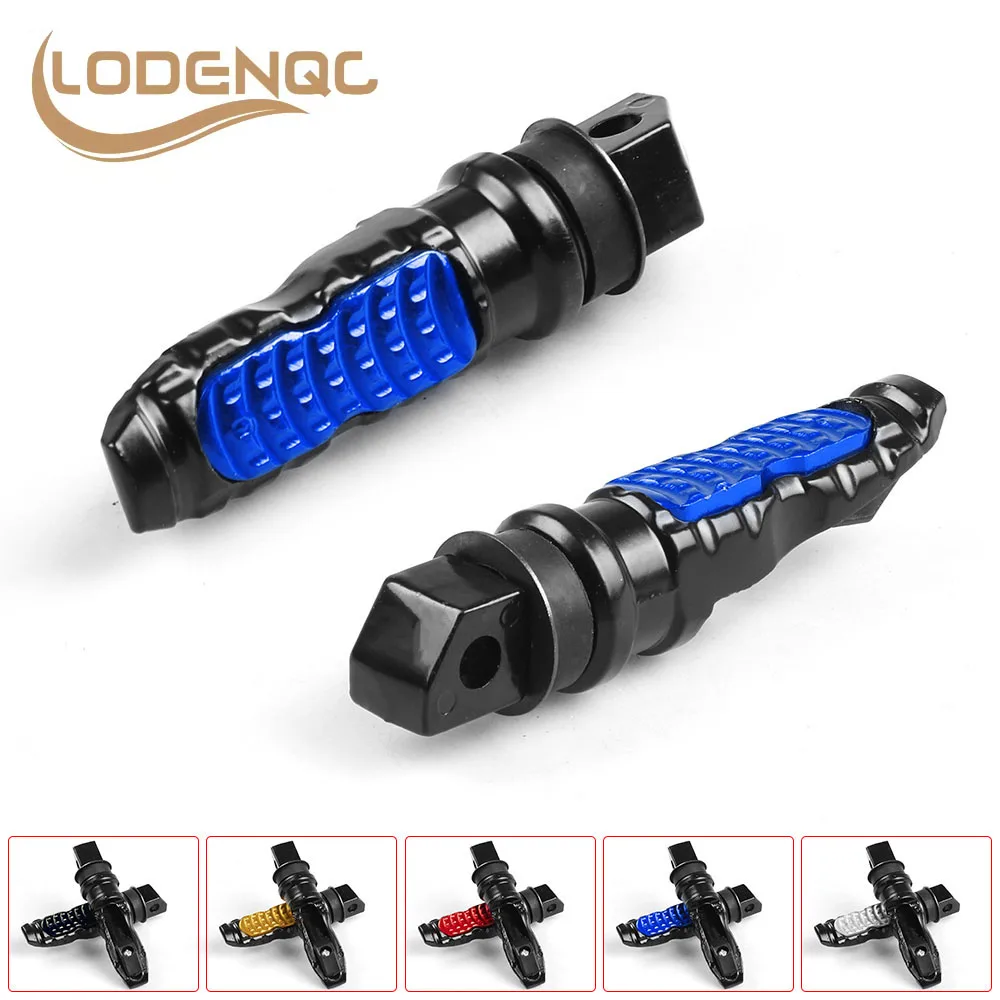 2Pcs /Set 8MM Hole Aluminum Motorcycle Rear Passenger Foot Pegs Pedals Footrest Scooter Foot-Peg Motorbike Pedal Modification