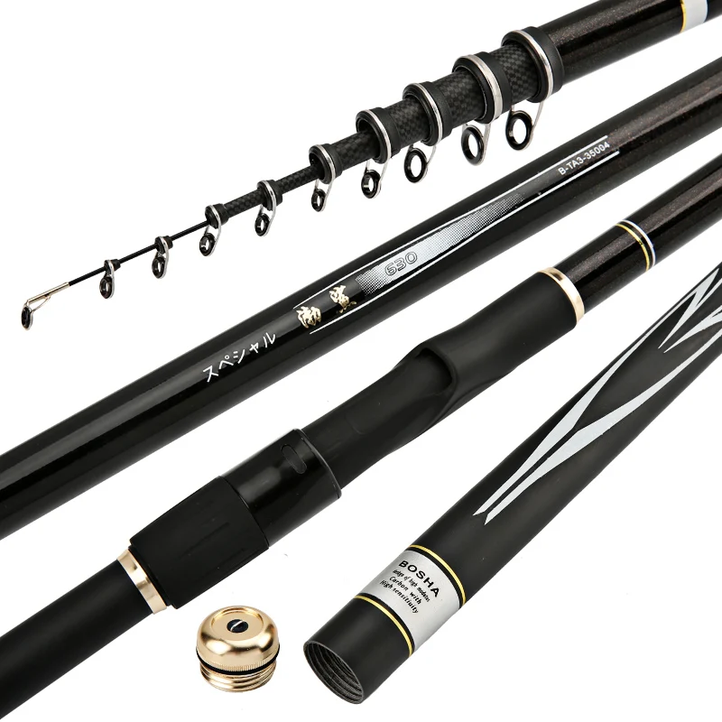 3.6M 4.5M 5.4M 6.3M 7.2M Rock Fishing Rod Vara De Pesca Carbon Fiber Telescopic Wedkarstwo Olta Spinning Rod Fishing Accessories