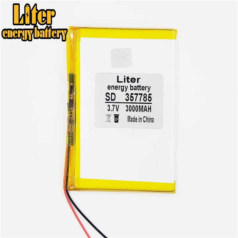 357785 3,7 V 3000mAh 357585 batería de polímero de tableta de litio recargable personalizada de alta calidad