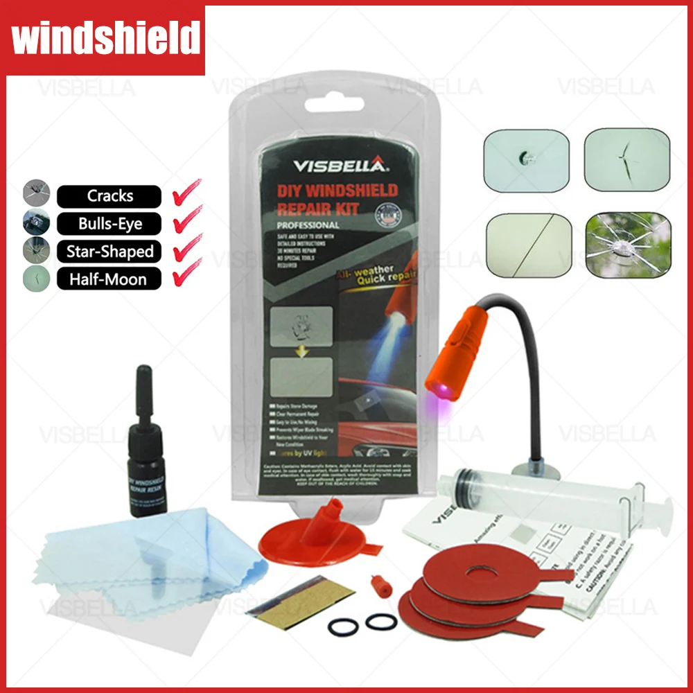 Car Windshield Repair Kit DIY Window Repair Tool Windscreen Glass Scratch Crack Restore Renewal Window Screen Polishing