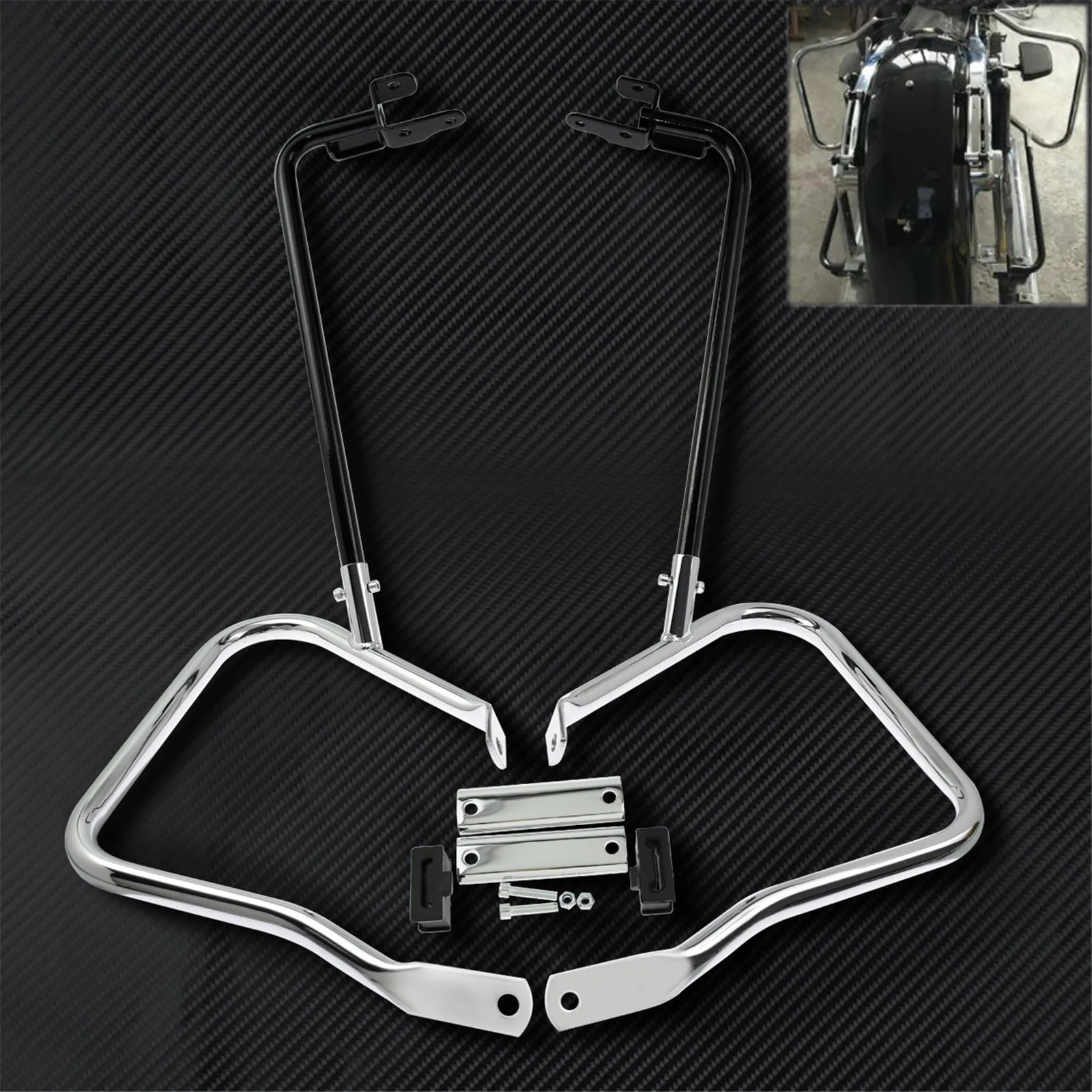 Motocicleta Traseira Saddlebag Guarda Suporte de Barras Kits Bar Set Para Harley Touring CVO Estrada Electra Glide 1997-2008 2014-2022