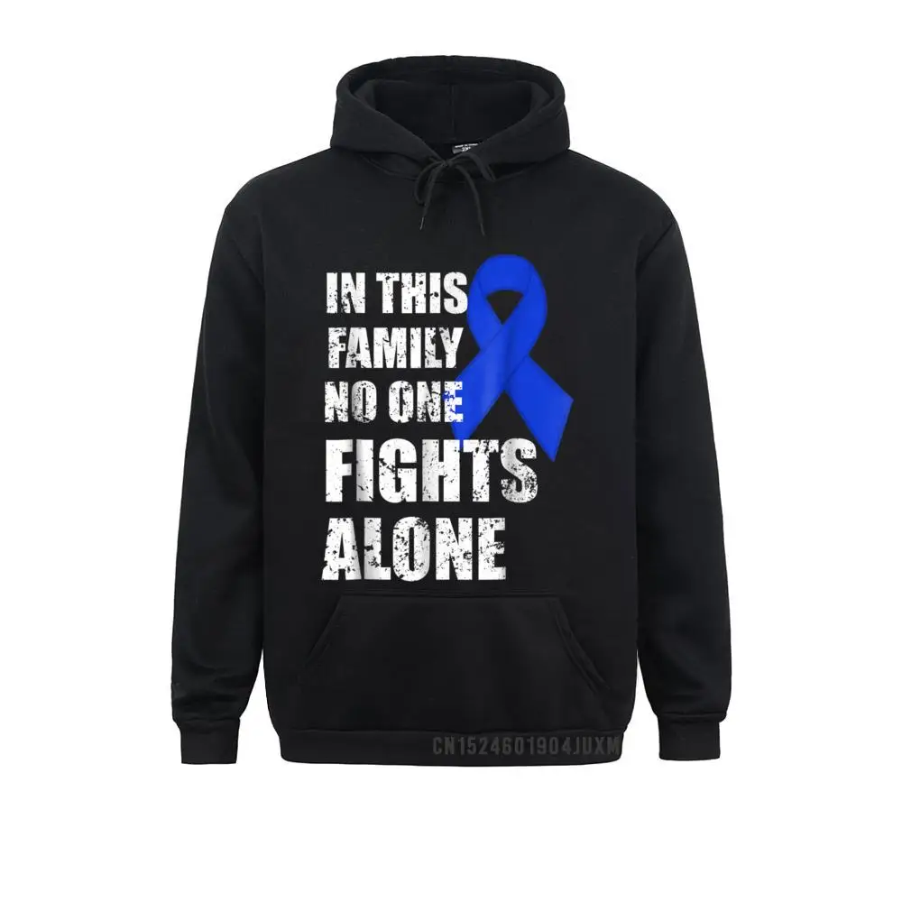 In This Family No One Fights Alone Colon Cancer Manga Hoodies On Sale Design Long Sleeve Mens Sweatshirts Print Hoods