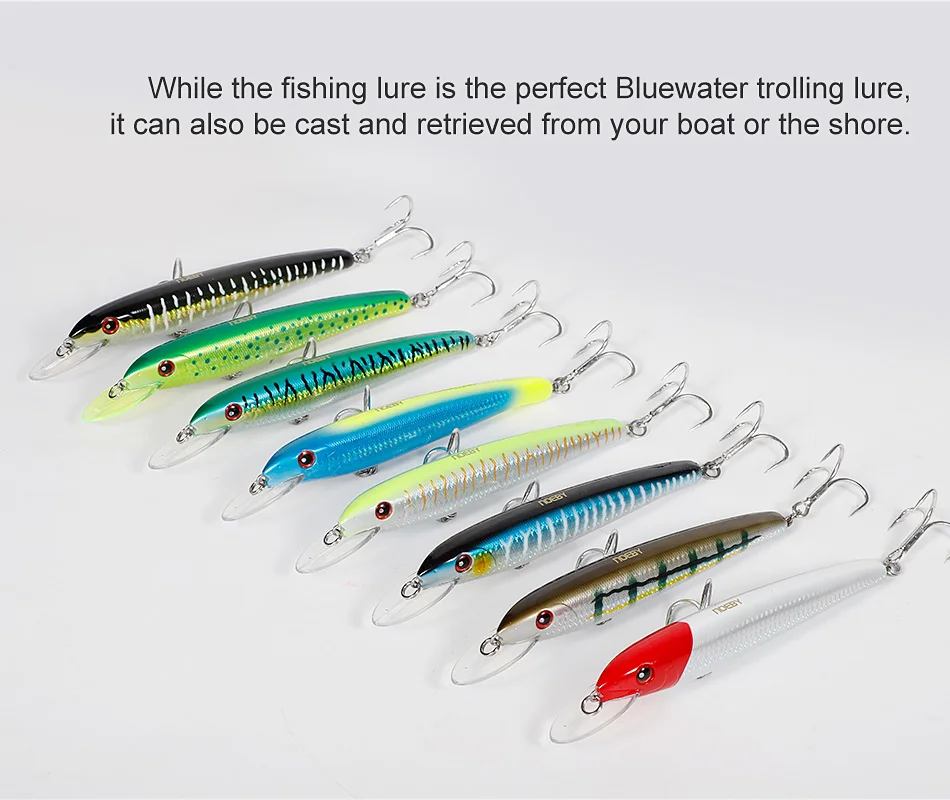 NOEBY Tieftauchender Trolling-Minnow-Köder 180mm 48g Big Game Boot Salzwasser Harter Köder Thunfisch-Angeln – Detail 10