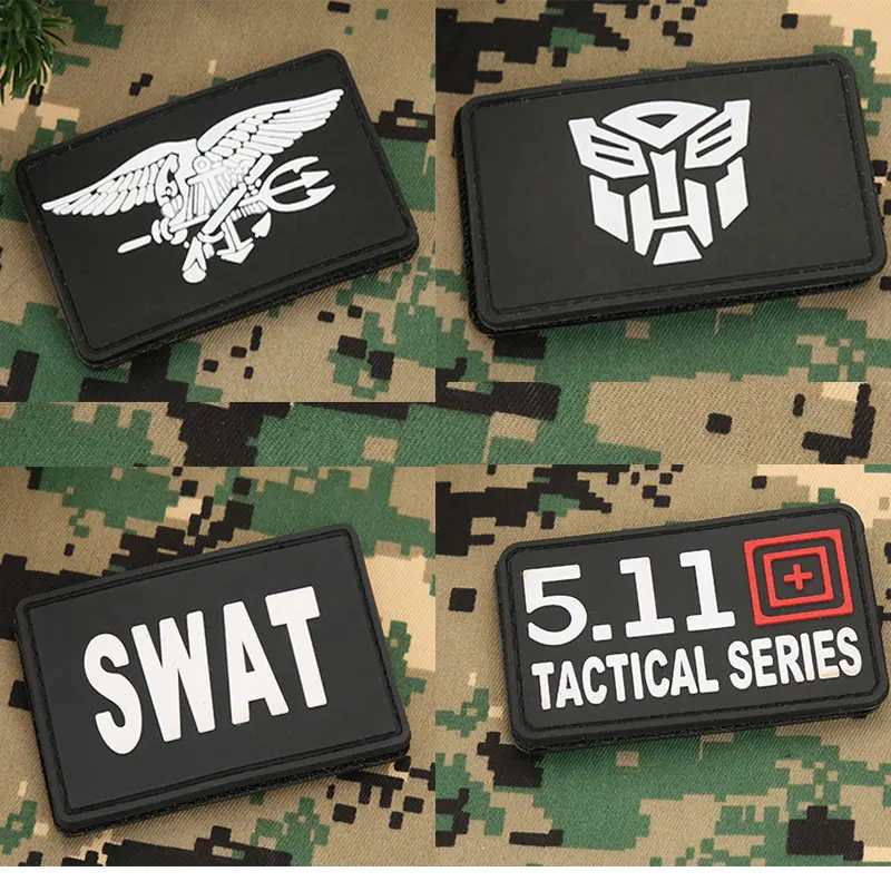 Military Patches 3D Tactical Patch Armband DIY Badges Embroidered Transformers SEAL SWAT PVC Patch Appliques