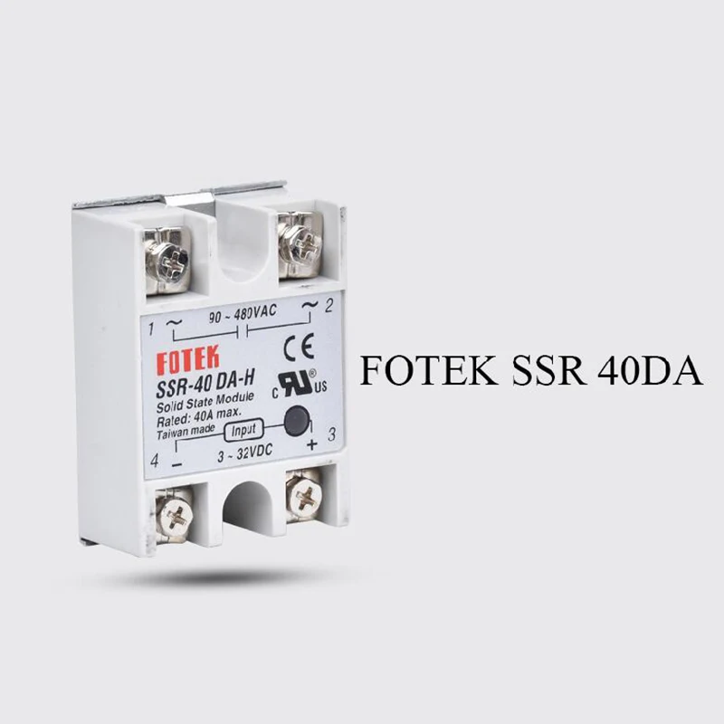 SSR-40DA تيار مستمر إلى التيار المتناوب تتابع الحالة الصلبة SSR 40A 3-32VDC 24V-380VAC