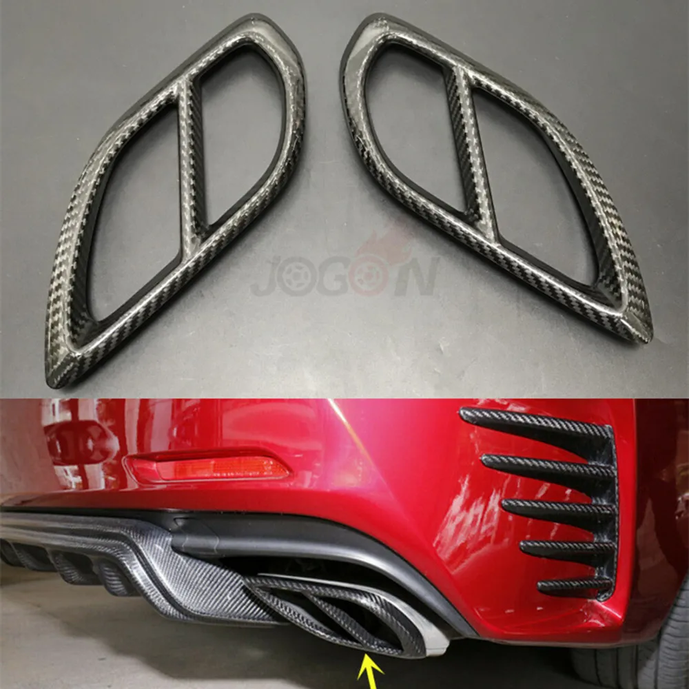 Real Carbon Fiber Car Dual Rear Exhaust Muffler Tip End Pipe Cover Trim For Lexus RC200t RC300h RC300 RC350 RC F SPORT 2015-2019