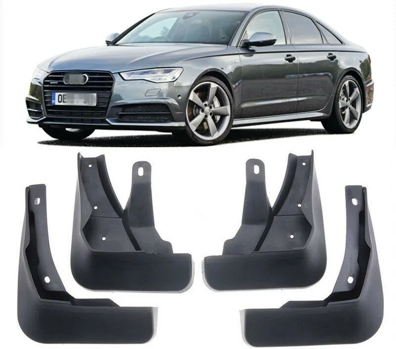 4pcs/set Mud Flaps For Audi A6 C7 2016 2017 2018 Sedan Saloon Avant Mudflaps Splash Guards Mud Flap Mudguard Fenders Accessories