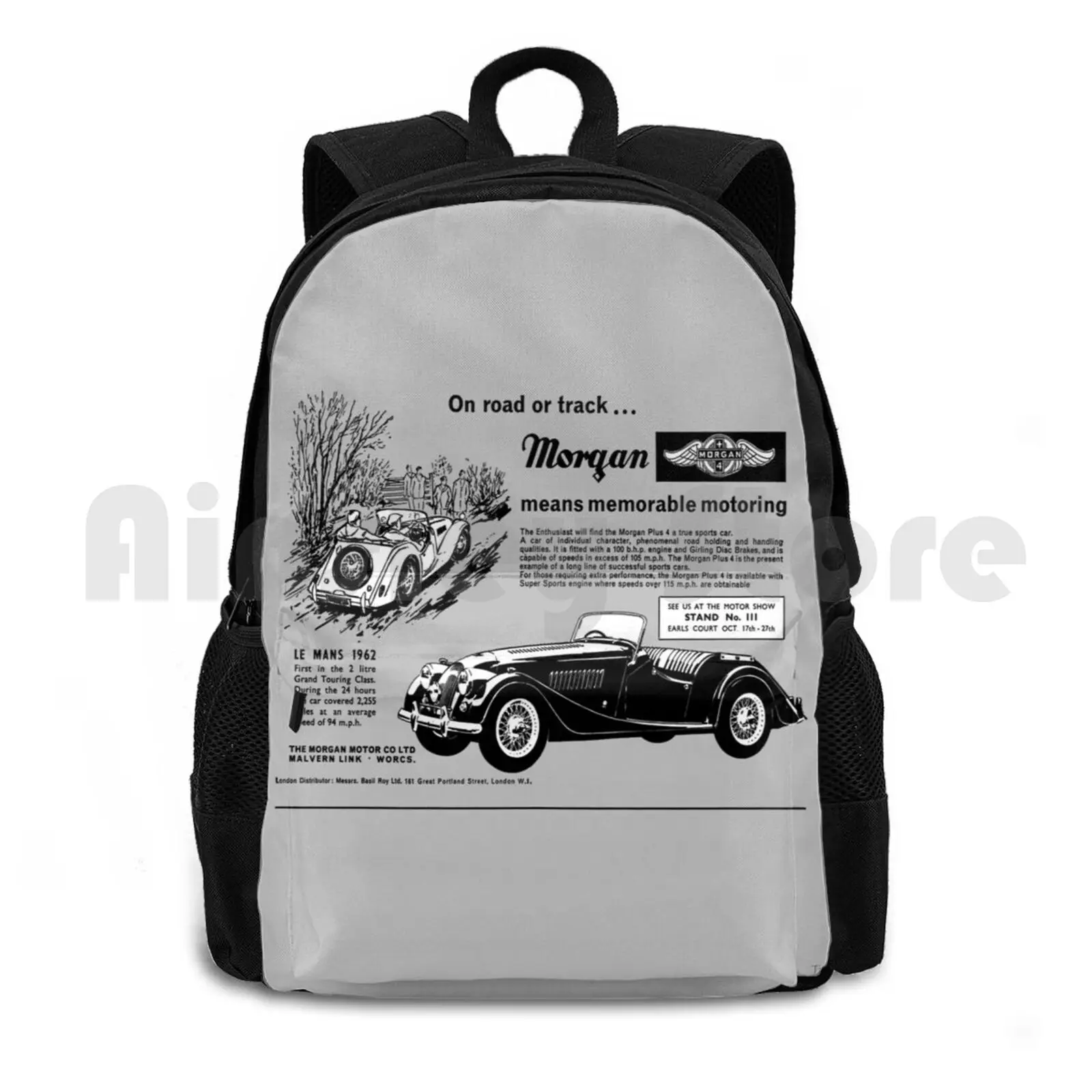 

Morgan Outdoor Hiking Backpack Riding Climbing Sports Bag Morgan Handbuilt British Britain Sportscar Sports Car Cars Classic