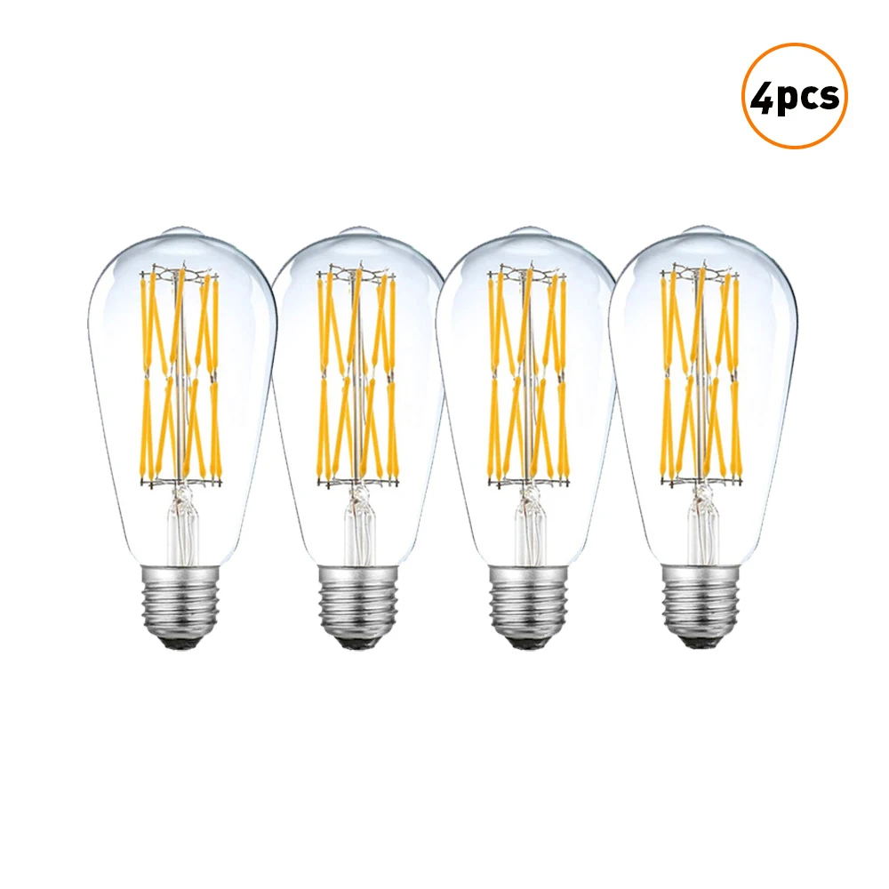 

Grensk ST64 12W 16W Vintage Edison Led Filament Bulb High Power 2200K Clear Glass Led Lamp Bulbs E27 220V AC Decorative Lighting