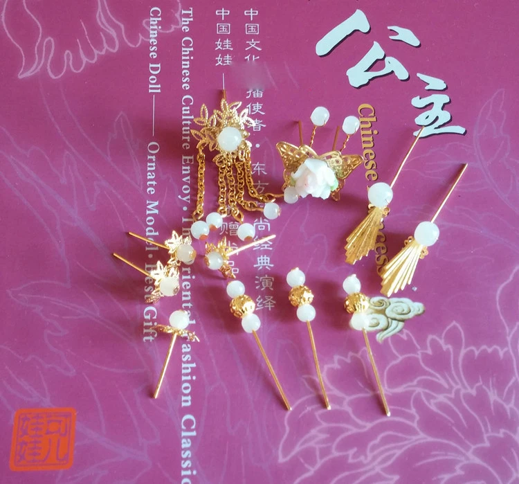 Costume Doll Headwear Hairpin Accessory Set Handmade 1/6 Doll Costume Heardress Accessories For 30CM Chinese Doll Toys ZH188