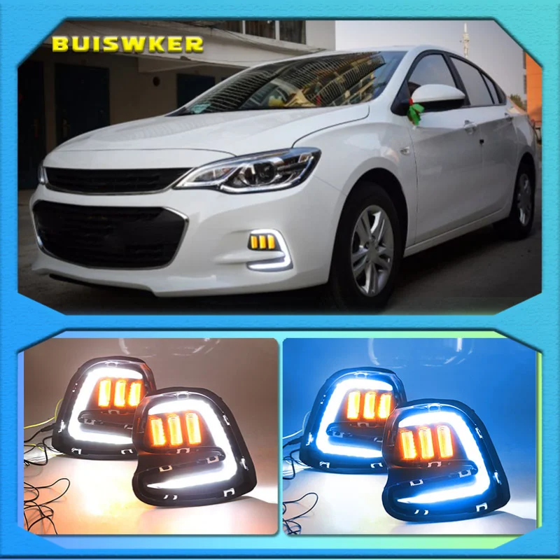 

1 Set LED Daytime Running Lights Turn Signal Fog Lamp Cover DRL For Chevrolet Cavalier 2016 2017 2018 2019