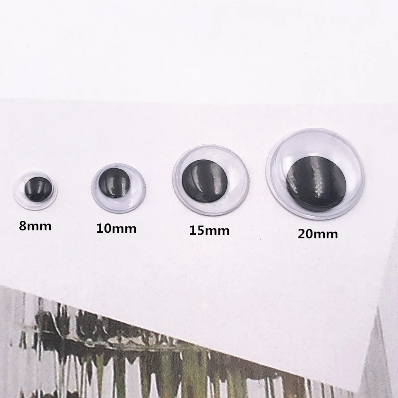 20pcs/Pack 8-20mm Self-adhesive Googly Wiggle Eyes for DIY Scrapbooking Crafts Projects DIY Dolls Accessories Eyes Handmade Toys